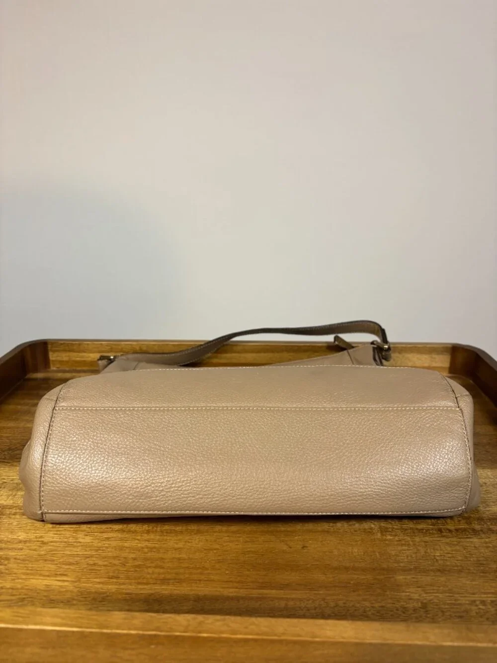 Coach Charlie Taupe Gray Pebbled Leather Hobo Shoulder Bag